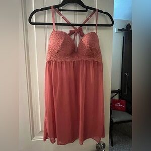 Marilyn Monroe Coral Lace & Sheer Chemise, size XL
